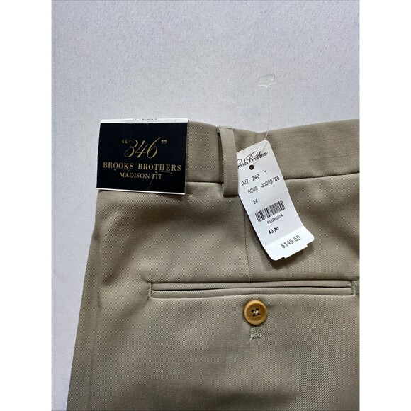 Brooks Brothers Madison Fit Lined Trouser Pants Mens 40x30 (29)Tan 100% Wool - Picture 7 of 10